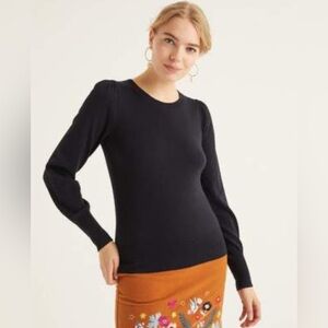 Boden Cotton crewneck sweater in black, size M, EUC